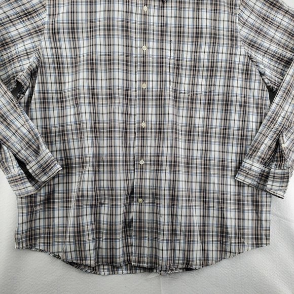 EDDIE BAUER Shirt Men's Long Sleeve Casual Button Up Collared Plaid Brown 2XL - Picture 3 of 12